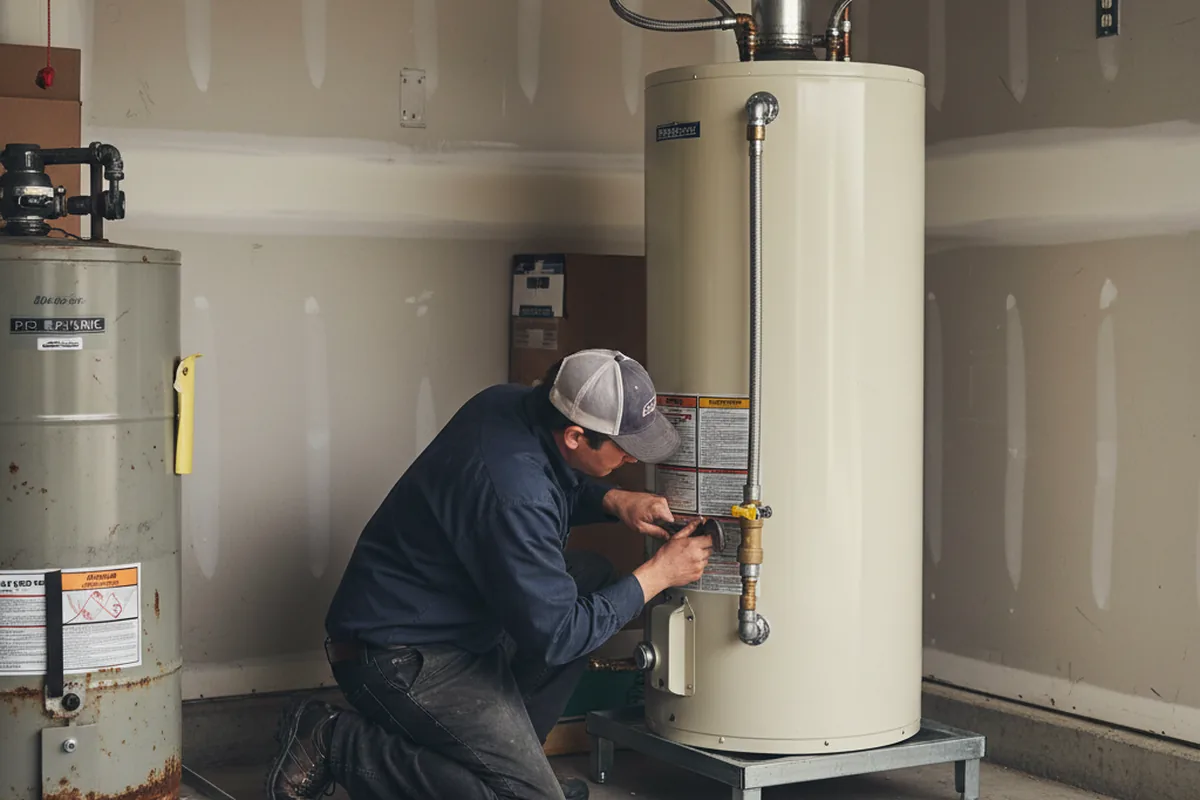 Water heater and shutoff valve replacement in Wilmette